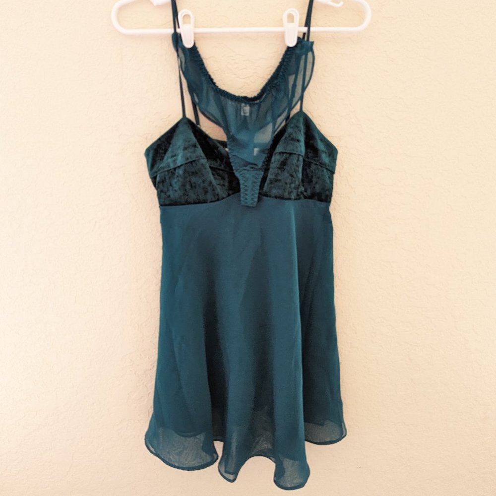 Victorias Secret Vintage Velvet Slip Dress and Panties Set Size S Y2K 90s